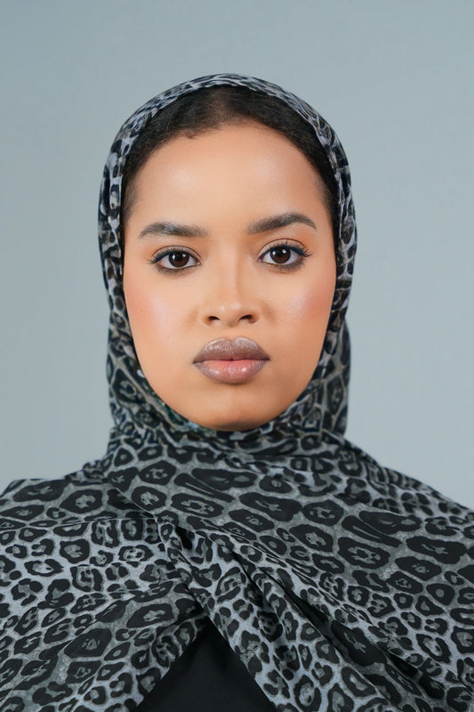 BLACK LEOPARD SHIFON HIJABS